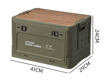 30L Camping Organizer z drewnianą pokrywką