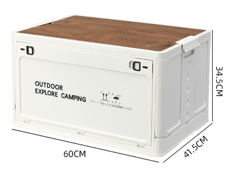 80L Camping Organizer z drewnianą pokrywką